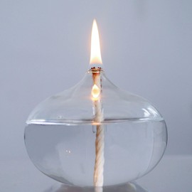 GXFCCYXT Oil Candles for Indoor Use Refillable Liquid Petite Oil lamp - Sturdy Borosillicate Glass Oil Candle -M