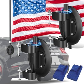 Hlogree 2PCS Flag Suction Cup Mount,Universal Car Flag Suction Cup Mount,RV Suction Cup Flag Mount with 2 Towels,Suction Cup Flag Pole Mount Holder for Truck,Jeep Wrangler,Quad,ATV - WLL of 220LBS