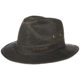 Stetson vagabond Men's traveler's hat | Adventurer's cotton hat with 40+ UV protection | Outdoor hat with vintage look | Summer/winter cotton hat | Sun hat brown L (58-59 cm)
