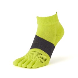 Tabio Racing Run Five Toe Socks, Made in Japan, Running, Marathon, Sports, Non-Slip, lime yellow, 25.0-27.0 cm