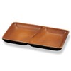 Yamanaka Lacquer Natural Corner Partition Plate, Black & Brown M17398-7