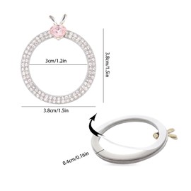 ORIESSE Car Engine Start Stop Button Ring Pink Rabbit Push Start Button Rhinestone Car Decor Silver Ignition Ring Car Accessories for Women Teens Girly Bunny New Car Gift