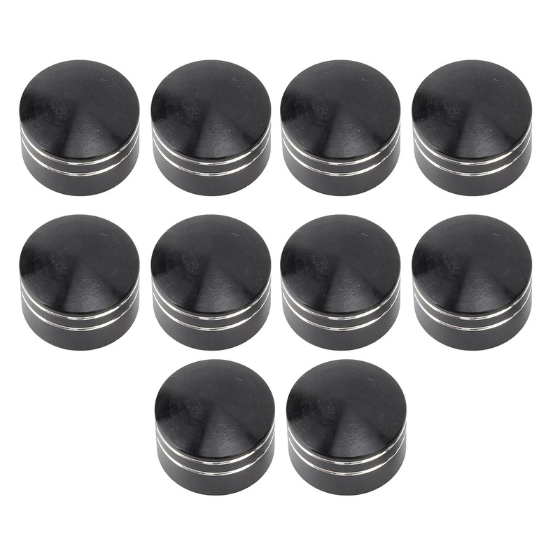 10PCS Motorcycle Head Bolt Cover CNC Aluminum Black Round Grooved