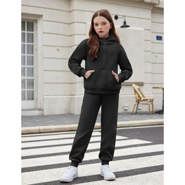 Arshiner Girl's 2 Piece Tracksuit Fall Outfits Drop Shoulder Long Sleeve Sweatshirt Sweatpants Sweatsuits Joggers Set 10-12