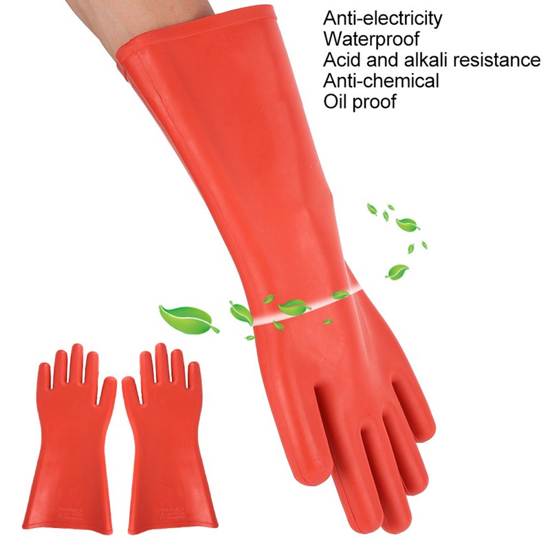 12KV High Voltage Proof Rubber Insulated Gloves Waterproof Safety Electrical