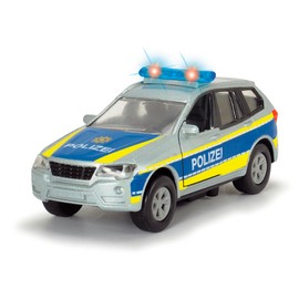Dickie Toys 203712011 - S.O.S. Safety Unit, police car or fire engine with retracting engine, with light and sound function, 1:43, 12cm (Assorted)