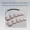 24Pcs Glitter Shell False Toenails Stick On Toenails Toe Nails