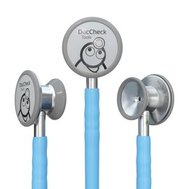 DocCheck Lausch Mini Children's Stethoscope for Pediatricians (Light Blue)