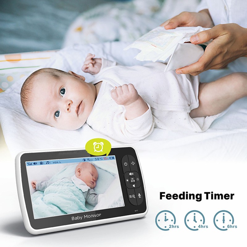 Baby Monitor 5 Inch Display Remote Access Pan Tilt Zoom