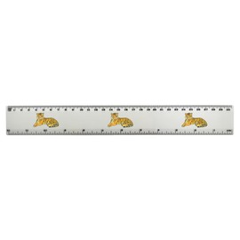 'Crouching Tiger' 30cm (12 Inch) White Plastic Ruler (RL00085936)