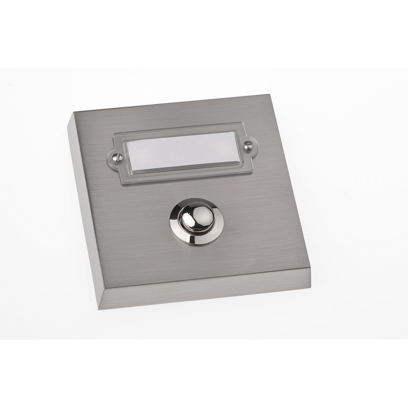 Huber Bell Plate Single Surface-Mounted Rectangular Real Metal with Stainless