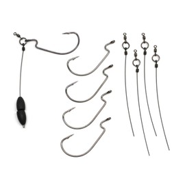 Punch Shot Rig Kit (5 Pack, 4/0 EWG Hooks) [Interchangeable Hook Leadered Punchshot Rig] (5 Pack) - Tokyo Style Punch Shot Rig/Jig for Bass Fishing