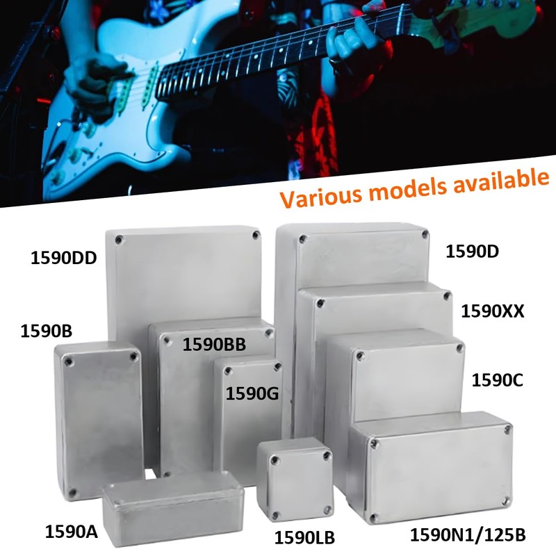 3Pcs 1590B Guitar Effect Pedal Case Diecast Metal Aluminum Stomp