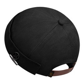 Croogo Fisherman Cap, Worch Cap, Roll Cap, Men's, Personality, Islamic Hat, Round, Japanese Style, Fashion, No Brim, Watch Cap, New Popular Adjustable, Black