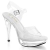 Pleaser Fabulicious Women's Cocktail-508 Ankle-Strap Sandal Clear/Clear