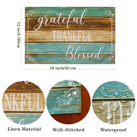 Kerton Stork Farmhouse Table Placemats Set of 8 Place Mats Linen Wipeable Heat Resistant Placemats Washable Fabric Waterproof Rectangle Table Mat for Kitchen Dining Dinner 18 X 12 Inch, Retro