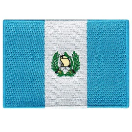 Cypress Collectibles - Guatemala Flag Patch - Premium Embroidered Appliqué - Central American Country Velcro®-Brand Fasteners Patches - Dimensions: 3.5" x 2.5"