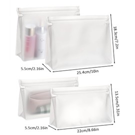 4 Pack Leakproof Clear Toiletry Bags Cosmetic Bag, Quart Size Zipper Bags, Reusable and Easy to Clean, BPA Free, TSA Approved Travel Toiletry Bag, Carry on Airport Airline Compliant Bag