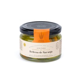 Triana Olivas by Don Gastronom. Gordal Olives from Seville stuffed with Orange. 280g (9.88oz)