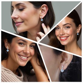 Blue Topaz Heart 925 Sterling Silver Dangle Drop November Birthstone Earrings for Women Jewelry Ct 2.22 Birthday Gifts for Women