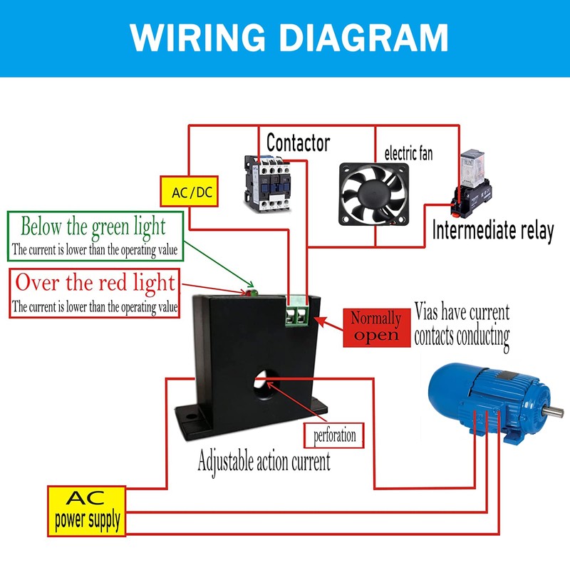 Nodehawk Current Sensing Switch/Relay 0-50A Normally Closed Sensor Monitoring, Linkage