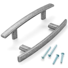 ASKANO 3 Inch Hole Centers, Antique Iron Curved Bar Kitchen Cabinet Handle Vintage Caroline Pull ZP2204 | Pack of 10, Solid Retro Hardware for Drawer, Dresser, Bathroom, Vanity, Furniture Door, 3"