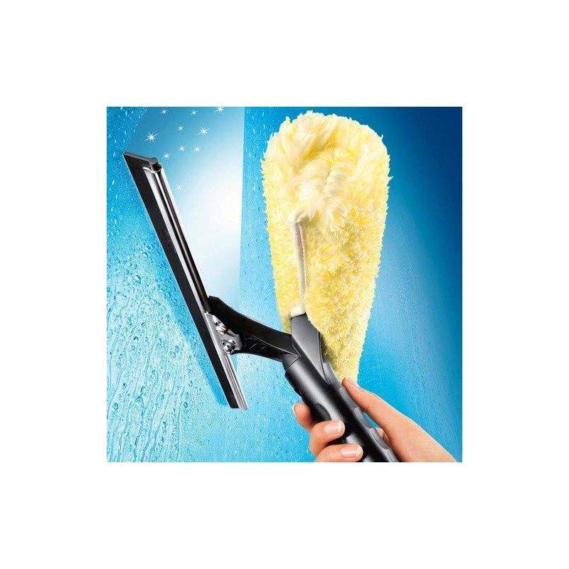 Ettore 71141 Stainless Steel Backflip Window Cleaning Combo Tool, 14-Inch,Black,