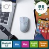 Sanwa Supply MA-IPBBS303BL Bluetooth 5.0 Mouse, Silent 3 Buttons, Blue