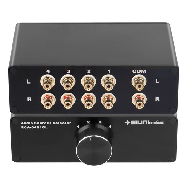 SIUNIMAS 4-in 1-Out Pro RCA Passive Audio Switching Box 4