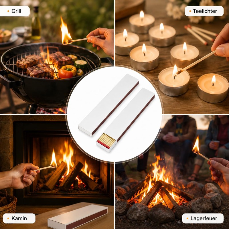jameitop 2 XL Packs of Matches Without Print/White Boxes for