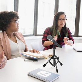 Getaria Microphone Stand, 3 in 1 Multifunctional Microphone Stand, Table Mic Stand with 180° Adjustable Clamp, 5/8 Inch Male to 3/8 Inch Female, Metal Adapter