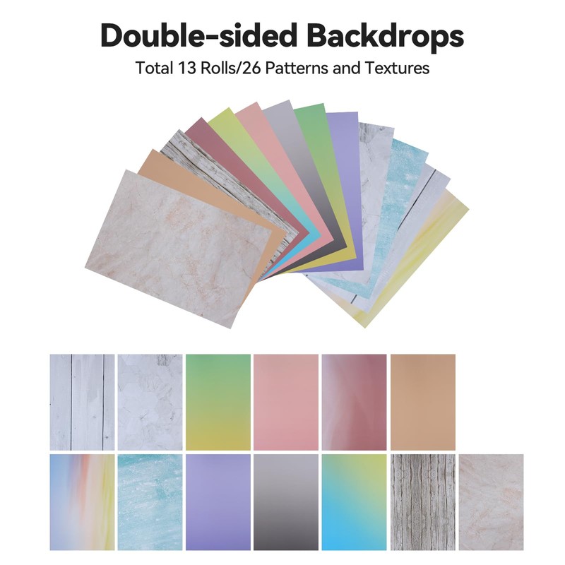 UTEBIT 26 Color Photo Backdrop Board 11.7x16.5 Inch Small Shooting