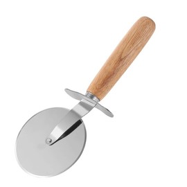 Super Sharp Stainless Steel Pizza Slicer with Hand Guard Wooden Non Slip Handle Design, Easy Dishwasher Cleaning, for Pizza Lovers (Cutter Wheel)