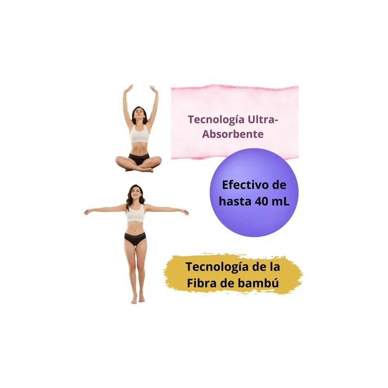 3 Calzones Menstruales Scentia Bambú Antifugas Antiolor
