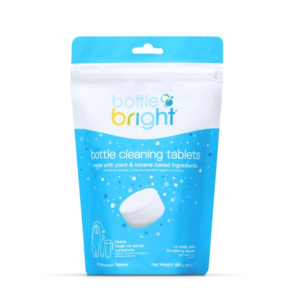 BOTTLE BRIGHT 36 Tablets - Clean Stainless Steel, Thermos, Tumbler, Insulated, Plastic and Reusable Water Bottles –Bottle Bright Cleaning Tablets are Easy and Safe to Use
