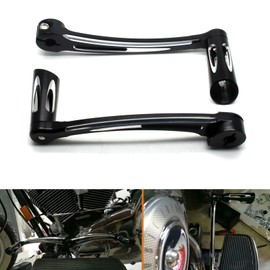 MZS Motorcycle Heel Toe Gear Shift Lever, 1986-2024 Touring Front Rear Shifter Pegs Levers Arms Black Compatible with Electra Street Tri Glide Road King Softail CVO Ultra Freewheeler