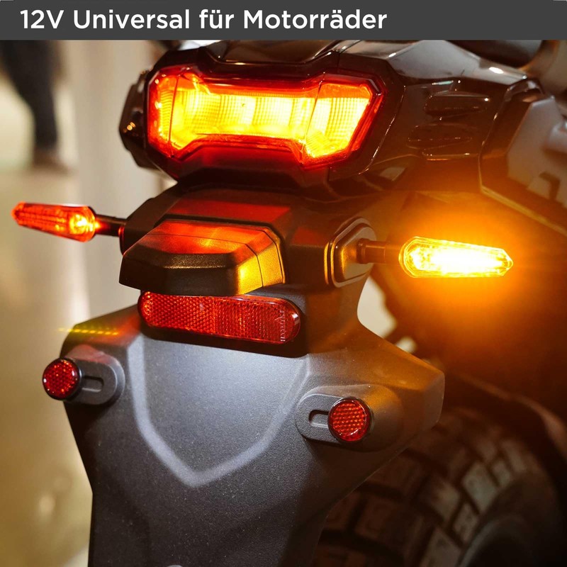 evermotor Running Effect Motorcycle Indicator LED E-Approved, Pack of 2