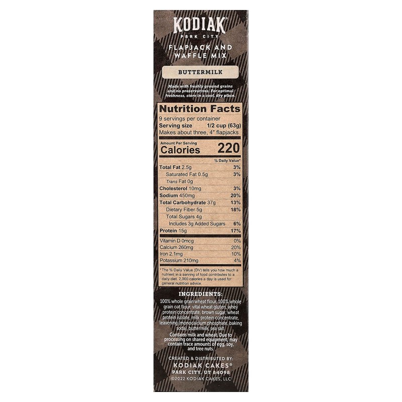 Kodiak, Power Cakes Flapjack and Waffle Mix, 20 Ounce