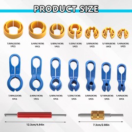 16PCS Car AC Fuel Line Disconnect Tool Set with Storage Box,1/4" 5/16" 3/8" 1/2" 5/8" 3/4" 7/8" Master Quick Disconnect Tool Kit,Fuel Lines & Transmission Oil Cooler Lines for Most Vehicles