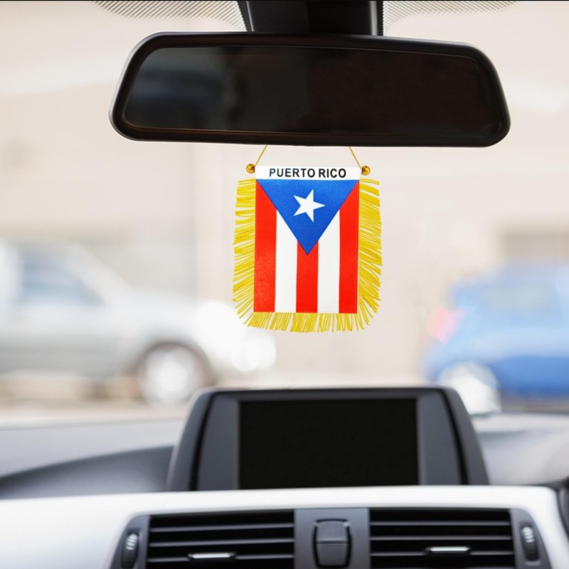 2 Pack Puerto Rico Window Hanging Flag, Puerto Rican Suction