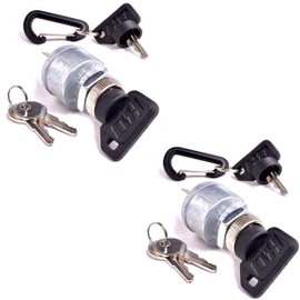 (2 Pack) HD Switch Starter Ignition Key Switch (with Lights) Replaces EZGO 33639-G01 Golf Cart, Gas & Electric, 1981 & Up - w/ 4 Keys