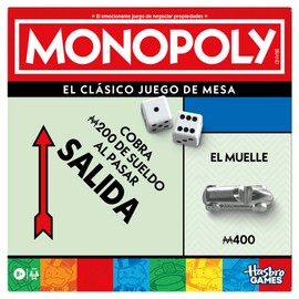 Hasbro Gaming Monopoly - Juego de Mesa de Negociar Propiedades con Bandeja de Almacenamiento y Tokens Grandes para 2 a 6 Jugadores a Partir de 8 años