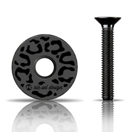 Riesel Design® – stem:Cap – Carbon – Ahead Cap with Aluminium Screw for Road Bike, Gravel, Cyclocross, MTB/Stem & Headset Cap for All Fork Shafts, Stems with 1 1/8 Inch (Leo Black)