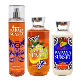 Generic Bath and Body Work Agave Papaya Trio Bundle - Fragrance Mist - Shower Gel - Body Lotion - Full Size, orange