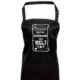 Shirtinstyle Chef's Apron Diploma Best Husband in the World, 72 x 86 cm