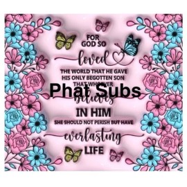 Unbranded 20oz Sublimation Tumbler Wrap God So Loved Ready To Press Heat Transfer