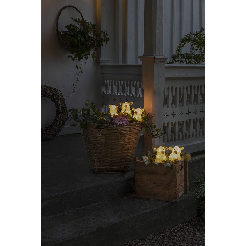 Konstsmide LED Acrylic Pigs Set of 5, Transparent, 40 Warm