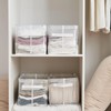 Clear Large Storage Baskets for Shelves, Collapsible Storage Bins with
