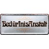1857 Decorative Tin Sign with German Text"Freunis Anstalt - Toilet
