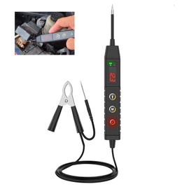 PARAOUTIL Car Digital Voltage Tester 9-30 Volt Car Voltage Tester with Test Lamp 4 Test Modes Polarity / Continuity Test / Temperature Test with for Search for Circuits Problems in the Car